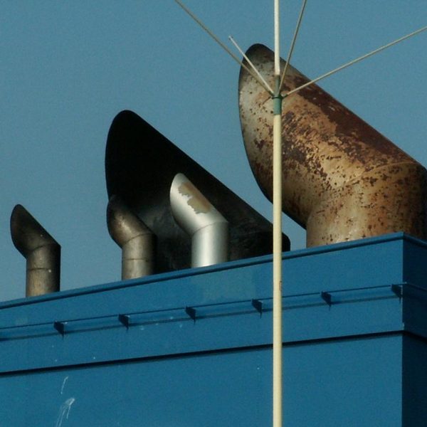 Exhaust uptakes on a ship's funnel