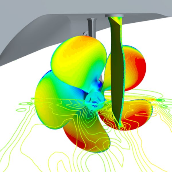 Virtual twin model of a propeller and rudder