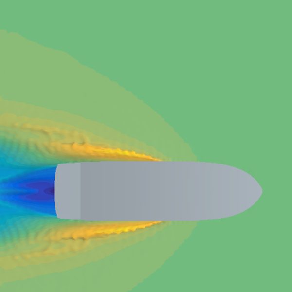 CFD wave pattern around a planing hull